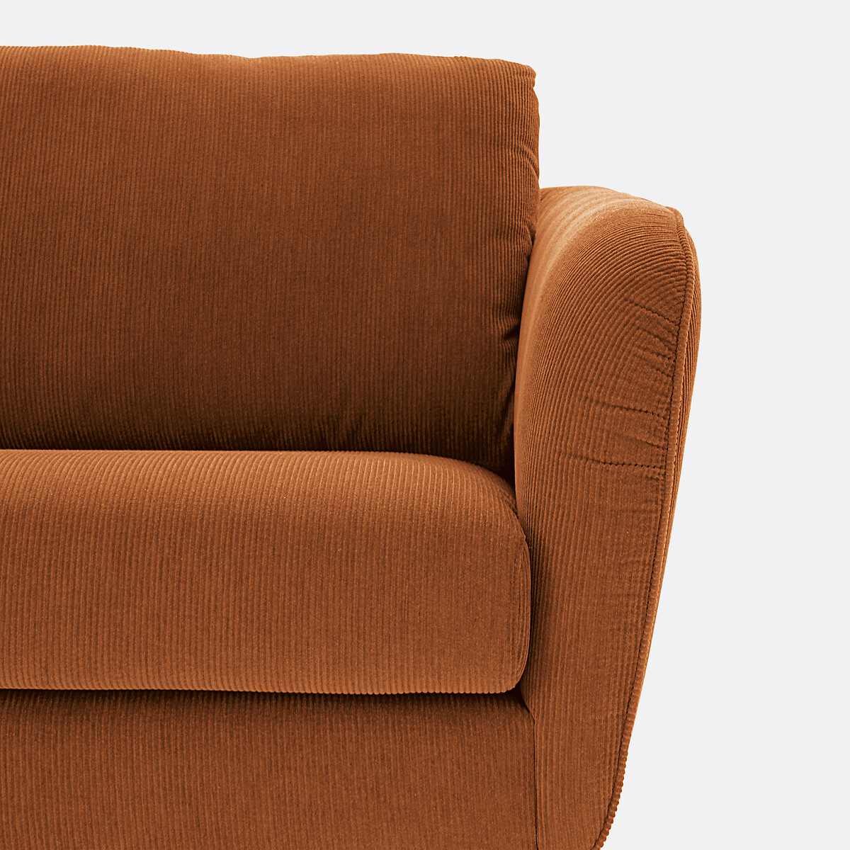 LA REDOUTE INTERIEURS<br>Sofá fixo de 3 a 4 lugares, veludo canelado, Amy