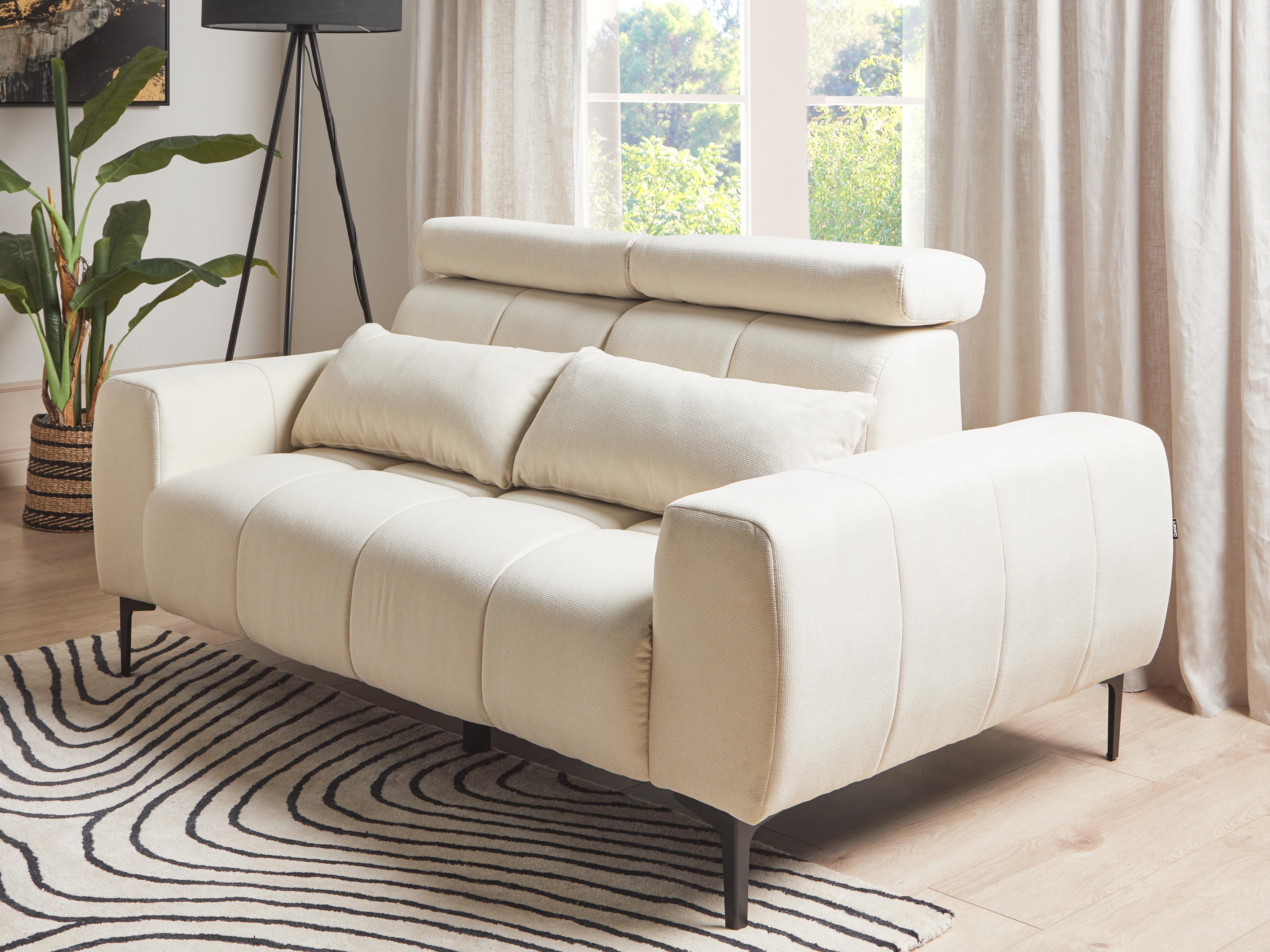 Bank 2-zits VEGAMO Stof Lichtbeige