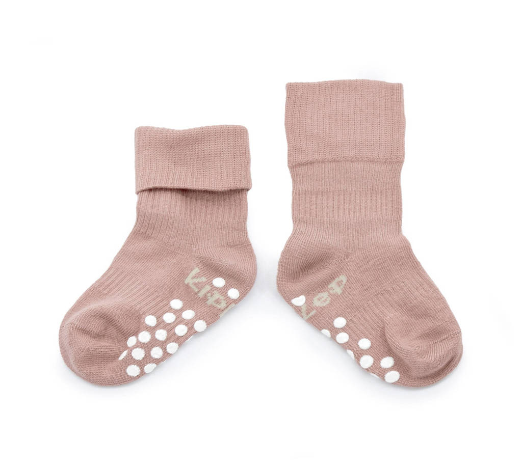 anti-slip blijf-sokjes 12-18 mnd mauve