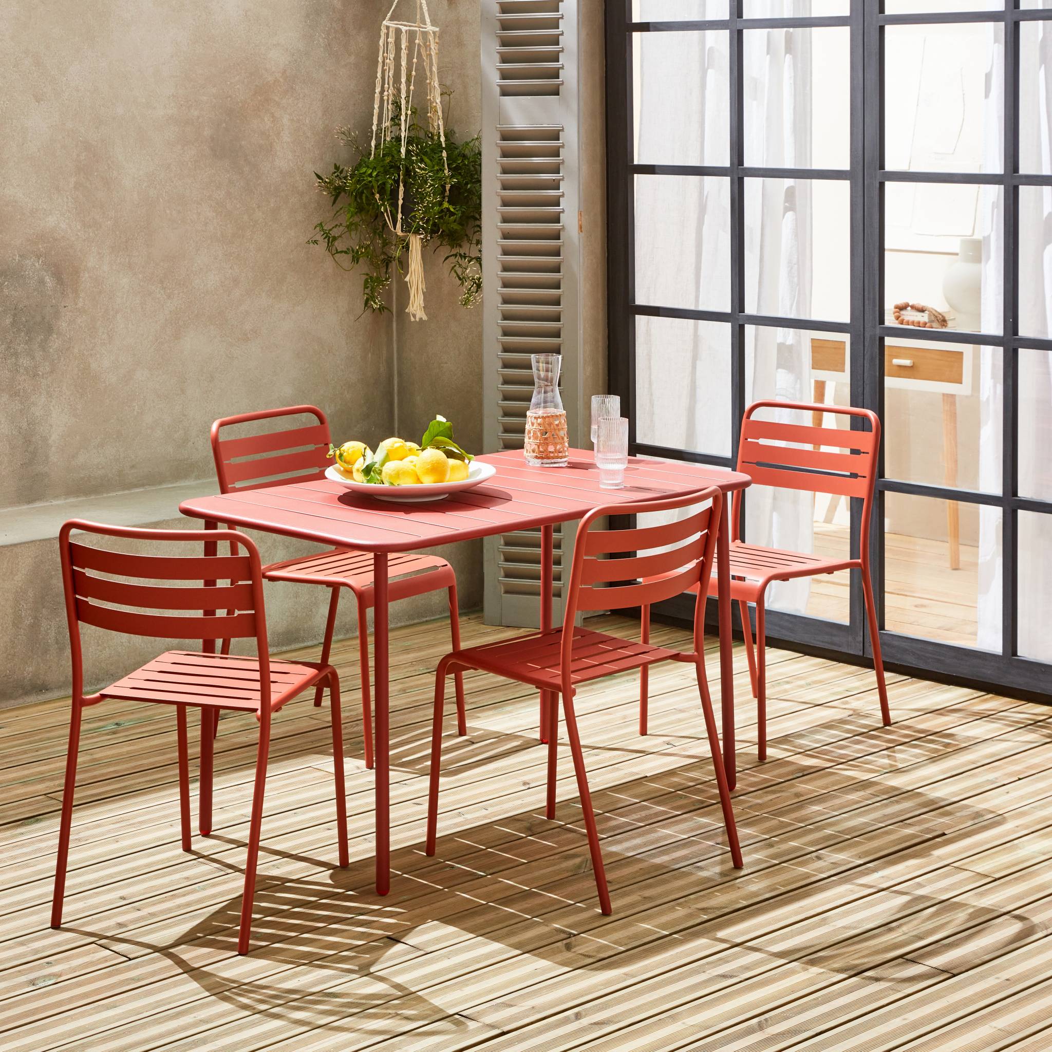 sweeek - Tuintafel met 4 stoelen metaal
