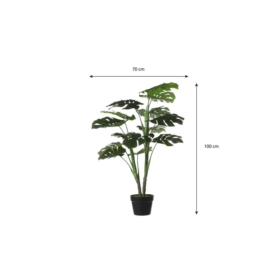 Mica Decorations Monstera Kunstplant - H100 x Ø70 cm - Groen