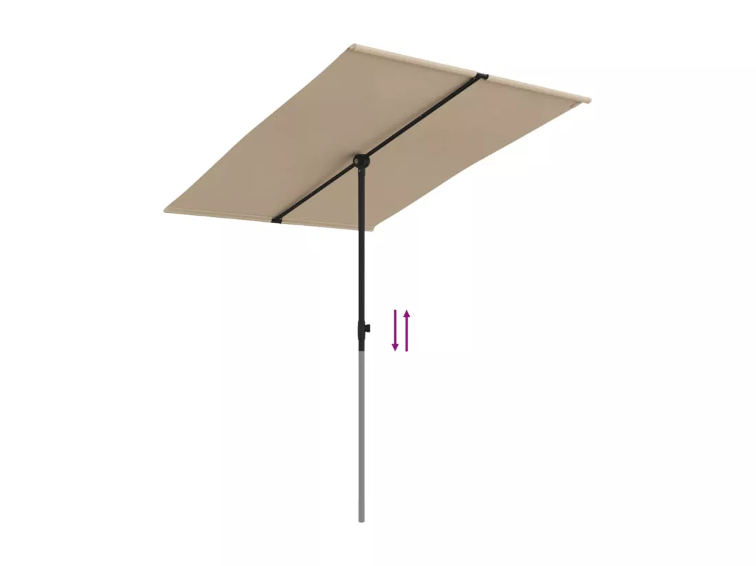 Parasol d'extérieur avec mât en aluminium 2x1,5 m Taupe