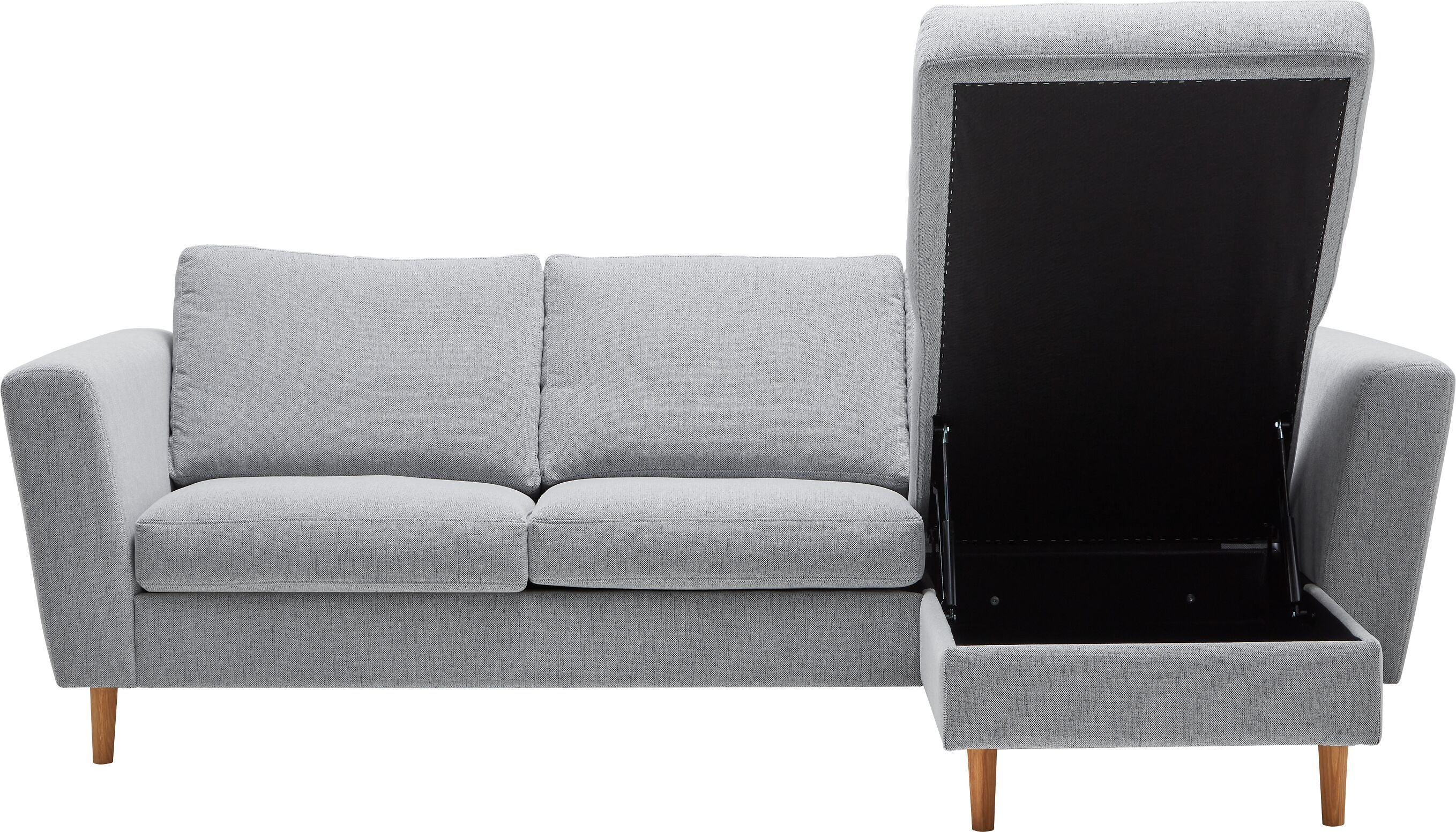 DIENER Ecksofa - Weiss / Schwarz / B: 235.0 cm x T: 156.0 cm x H: 81.0 cm