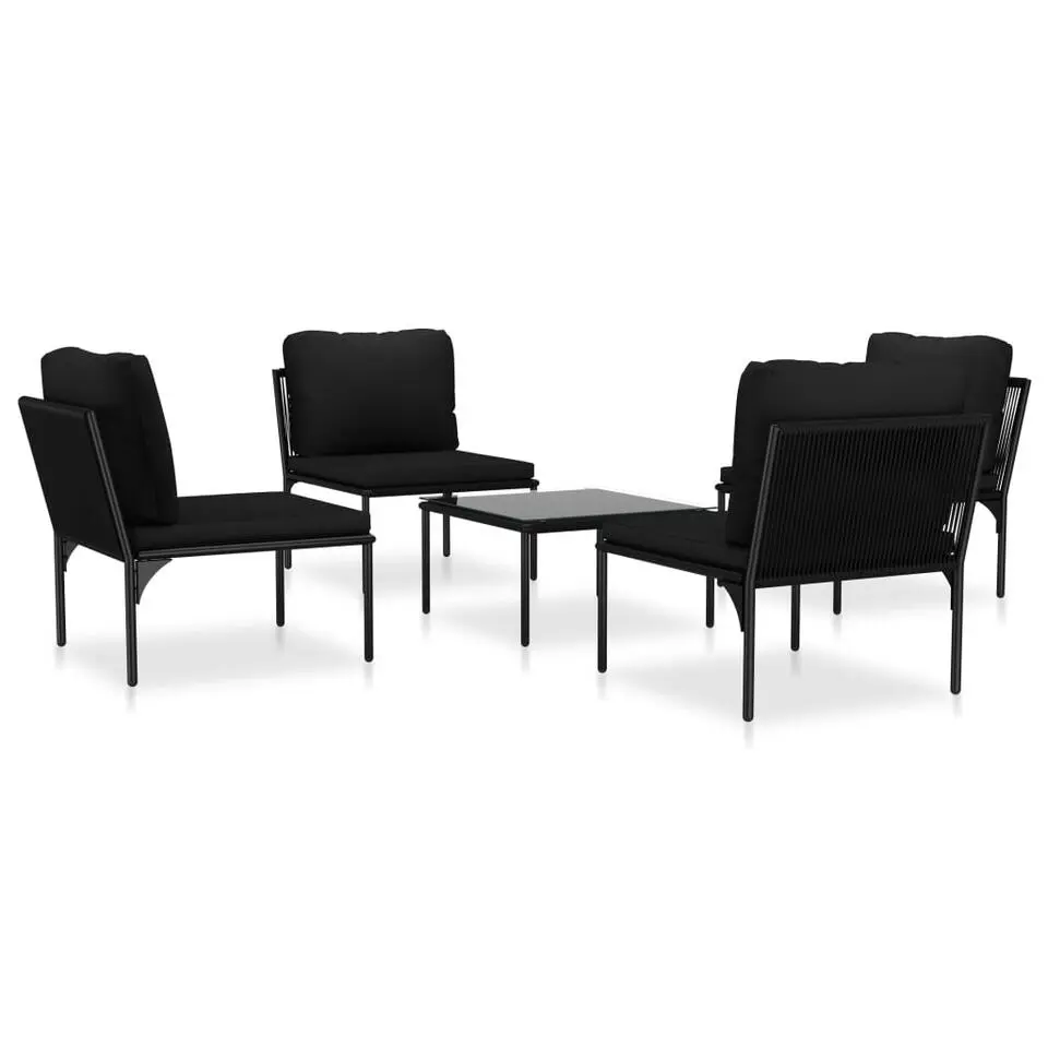 vidaXL - Loungeset - Zwart - PVC