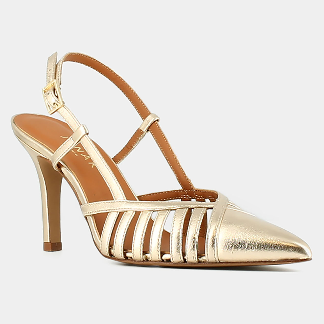 Jonak Sandales en Cuir Dinky platine - Talon 8 cm