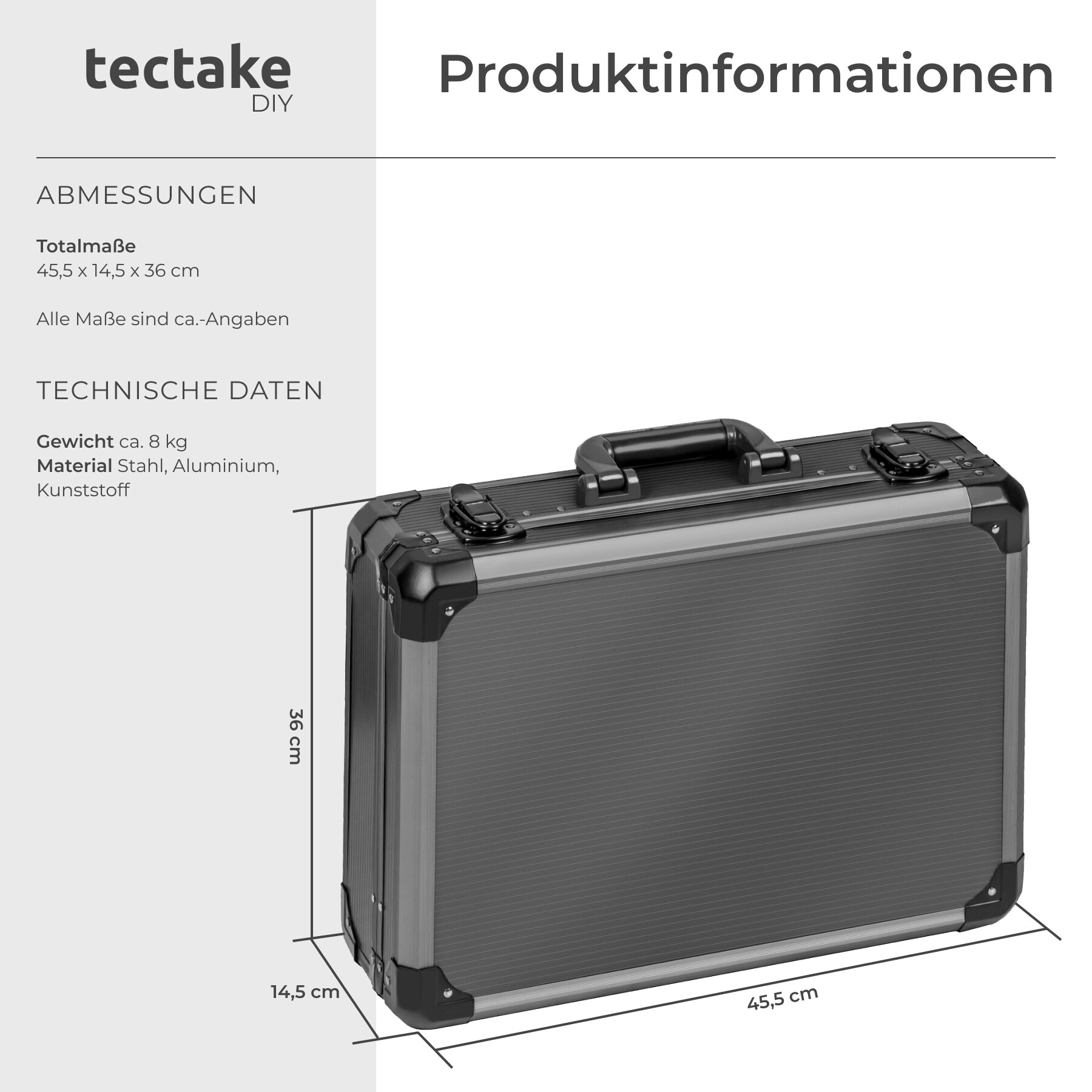 tectake® Werkzeugkoffer, 500-teilig, übersichtliche Anordnung auf 3 Ebenen, mit Klappgriff