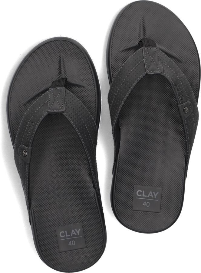 CLAY Slippers Heren 004 Maat: 43 Materiaal: Leatherlook Kleur: Zwart