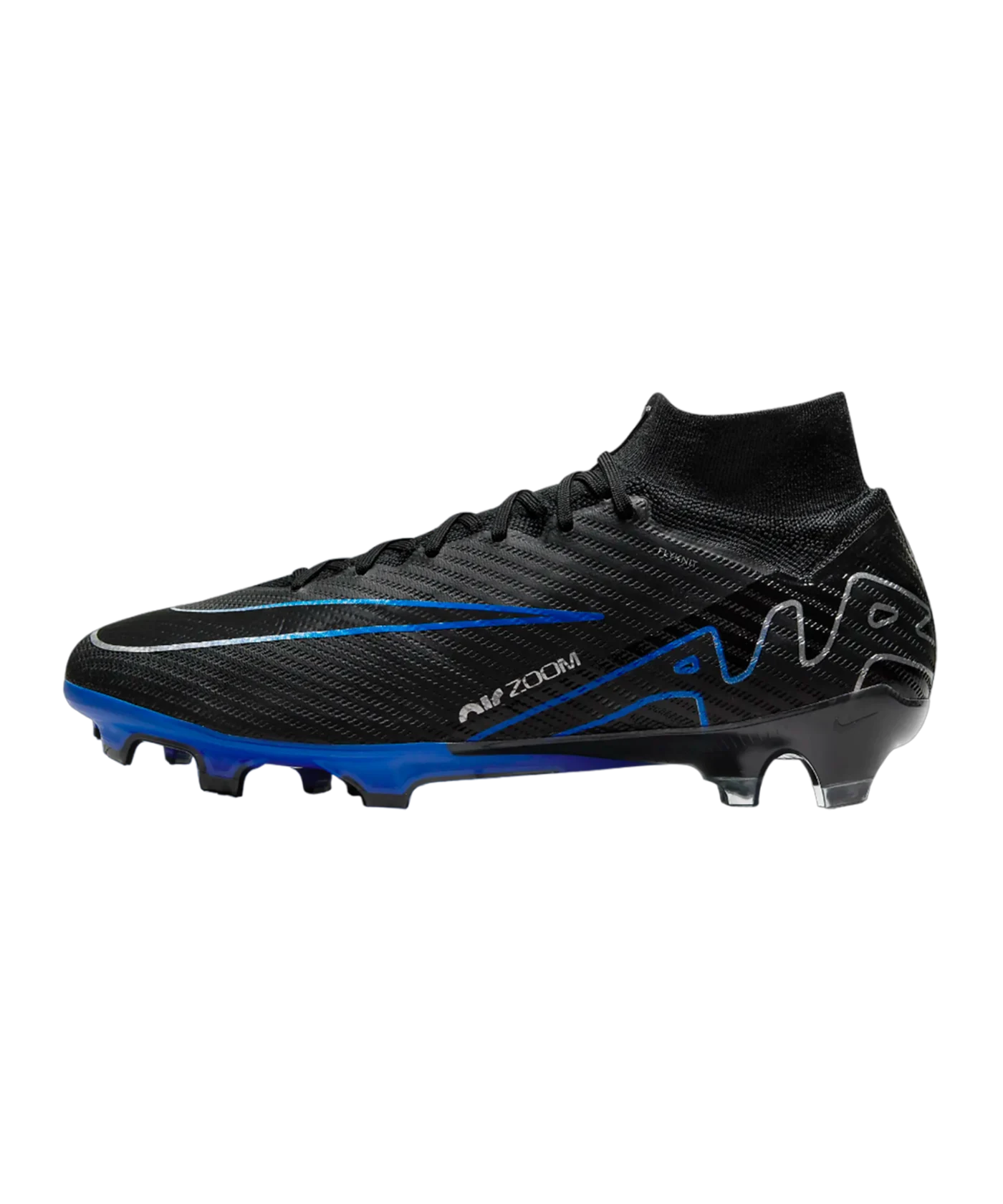Nike Air Zoom Mercurial Superfly IX Elite FG Shadow Schwarz Silber Blau F040
