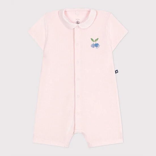 Combicourte bébé en coton et son col claudine   de               Petit Bateau