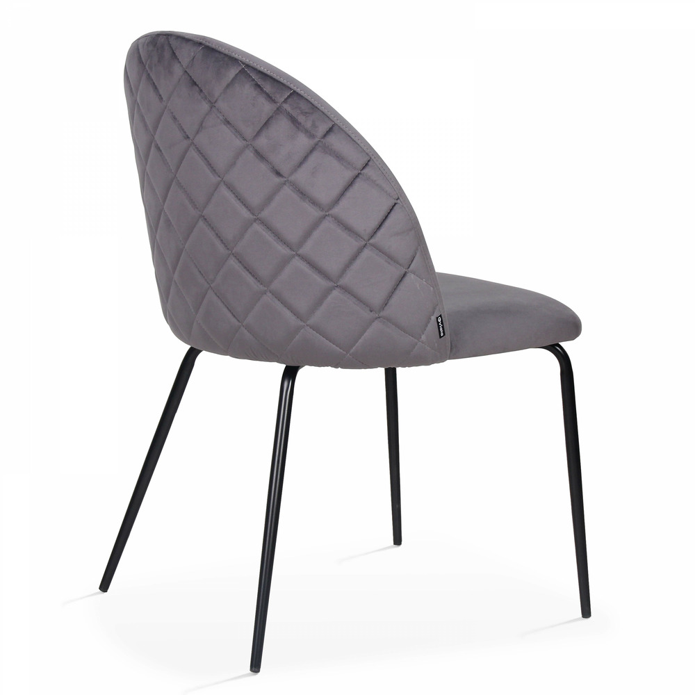 Lot de 4 chaises en velours grises