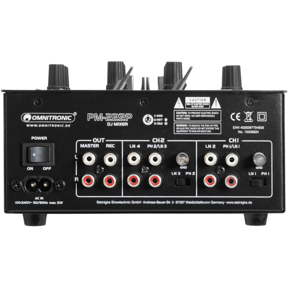 Omnitronic PM-222P 2-kanaals DJ-mixer met mediaspeler