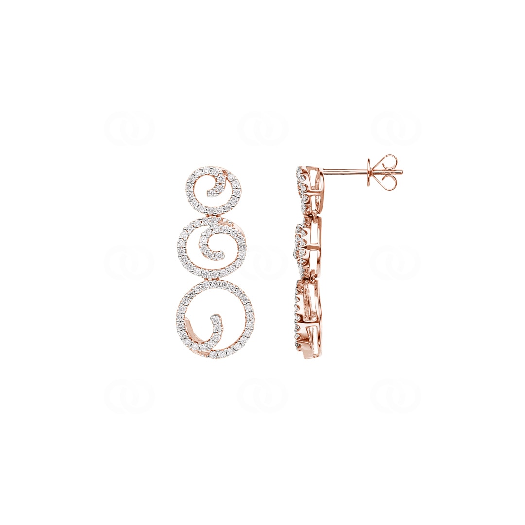 0.75 Karat Diamantohrhänger 750/18 K Roségold