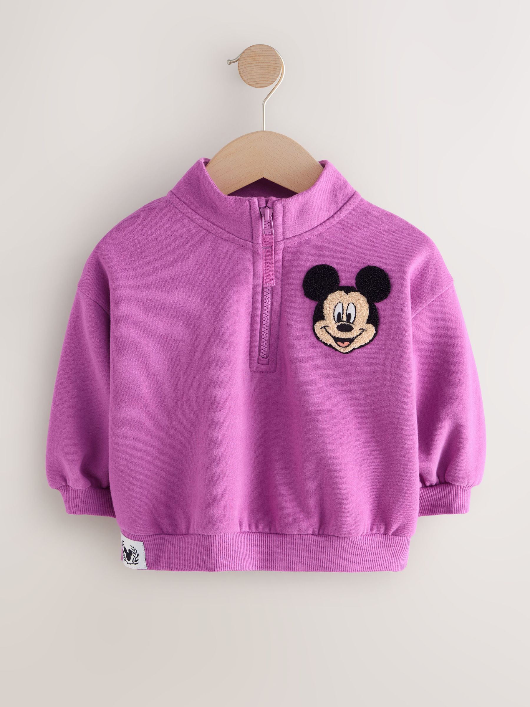 Purple Disney Mickey Mouse - Sweatshirt met kwartrits (3mnd -7jr)