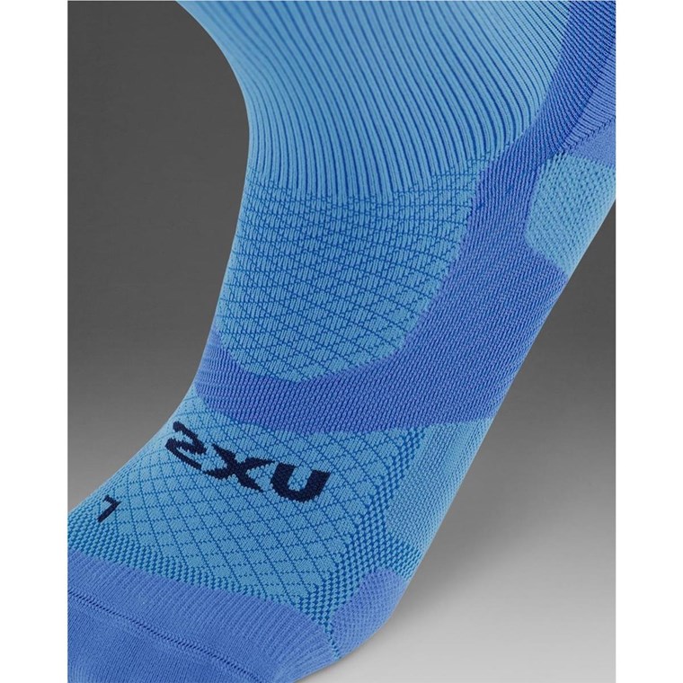 2XU Vectr Light CushionCrew Socks Azure Blue/Surf