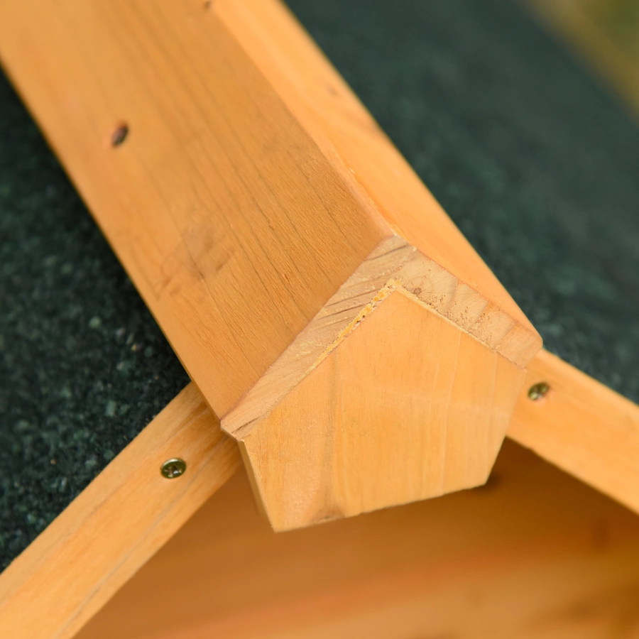 Outsunny Holzgarage für Mähroboter gelb