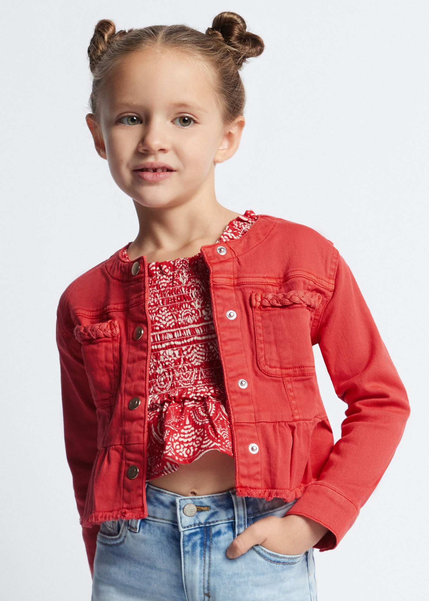 Jaqueta infantil Better Cotton com babados da Granada