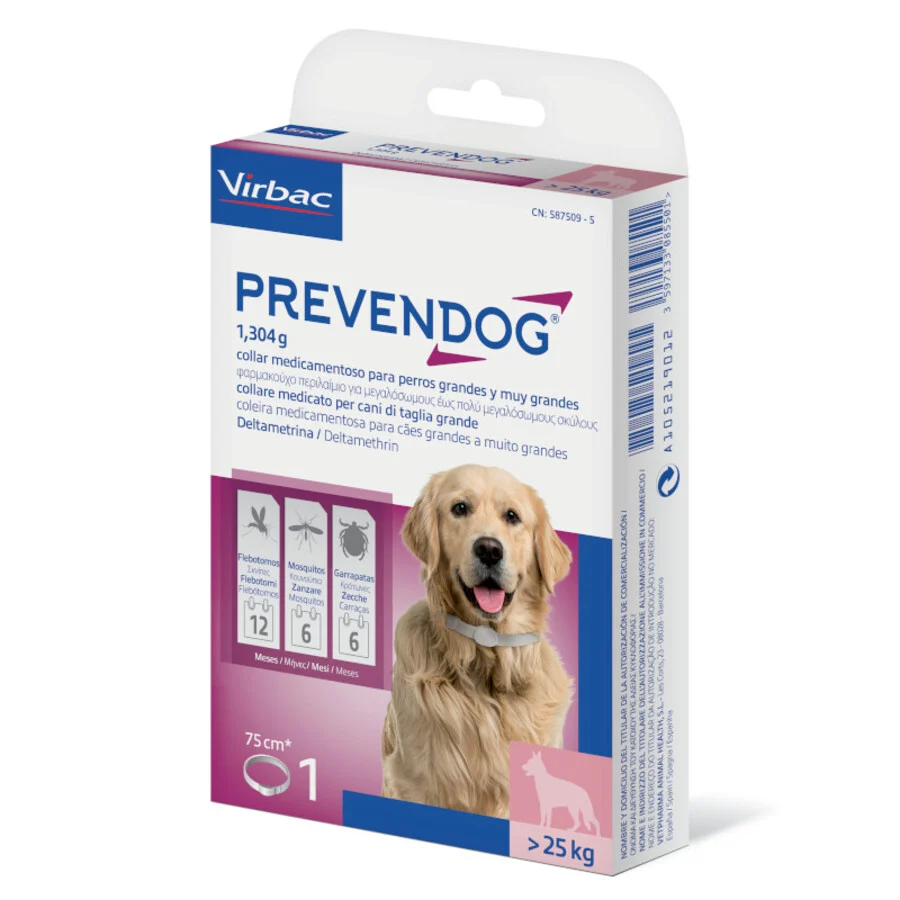 Coleira antiparasitária Virbac Prevendog para cães de grande porte