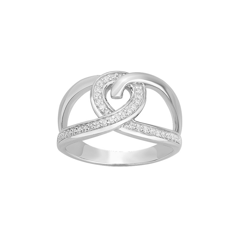 Bague en Argent avec oxyde de zirconium blanc