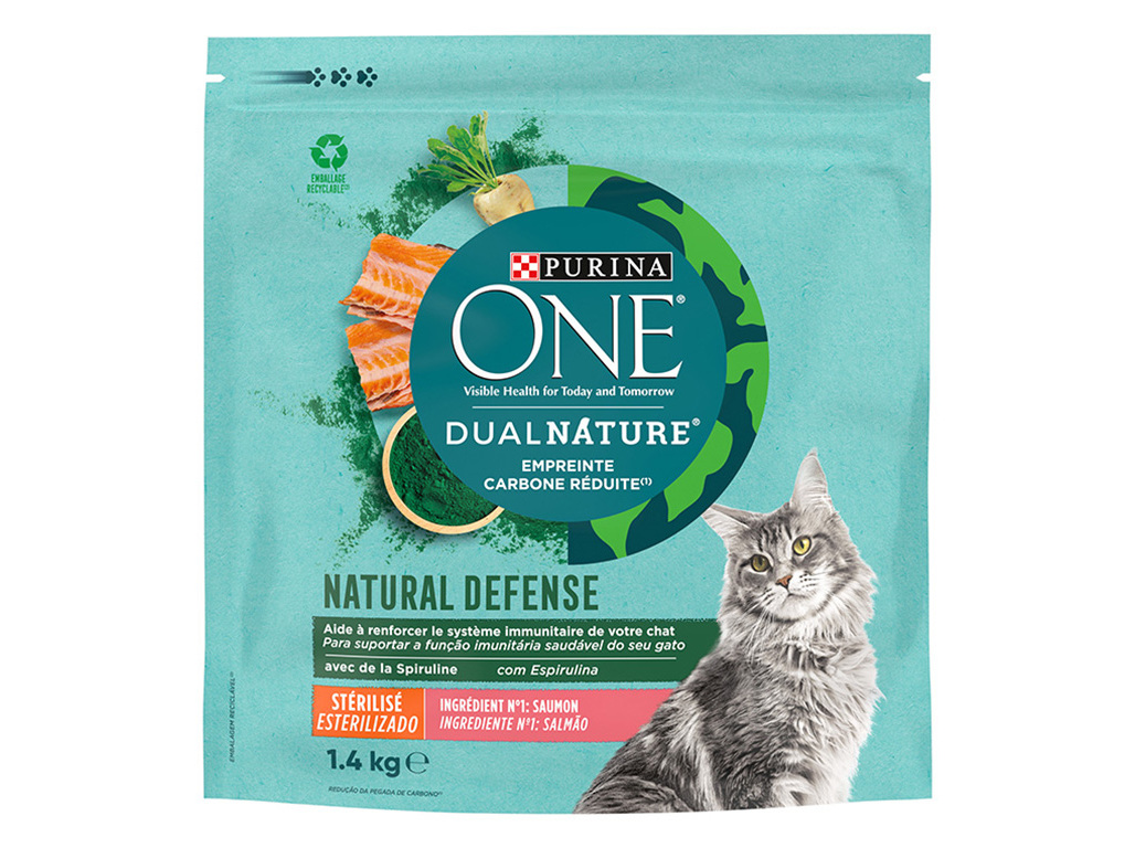 RAÇÃO PARA GATO PURINA ONE DUALNATURE ESTERILIZADO SALMÃO 1.4KG