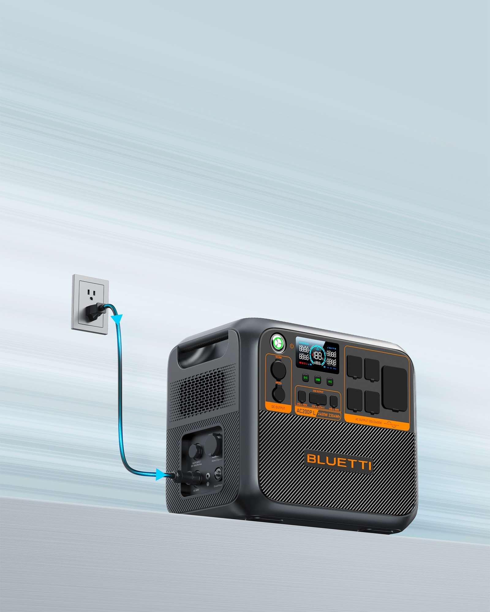 BLUETTI AC200P L-Black-EU tragbare Powerstation 1250 W