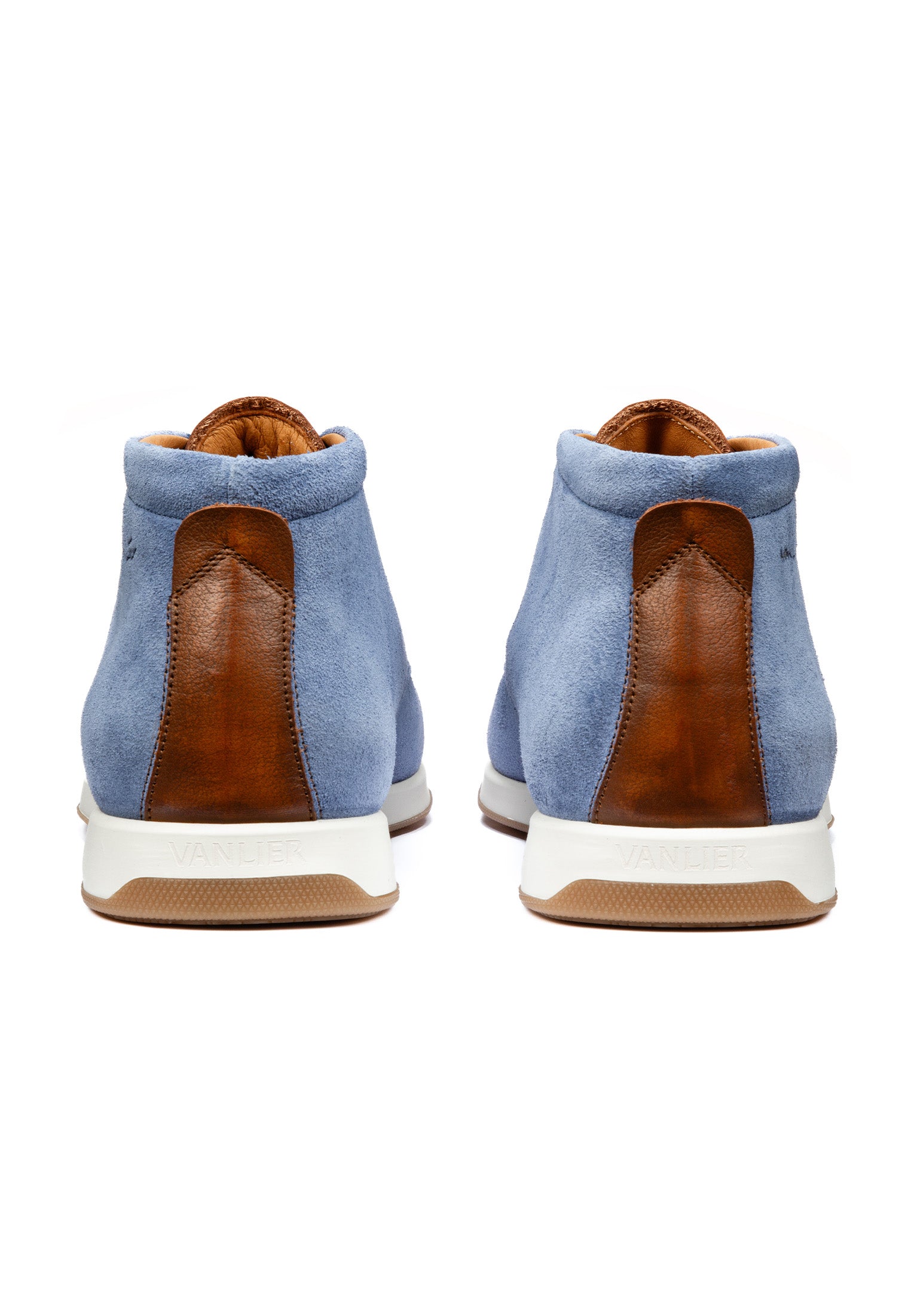 Licht blauw suède Ticino halfhoge veterschoen