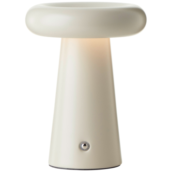 Brilliant buitentafellamp Muffin met USB oplaadbare accu beige
