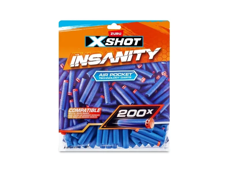 XSHOT 36624, Genopfyldning, 8 År, 200 stk, Flerfarvet