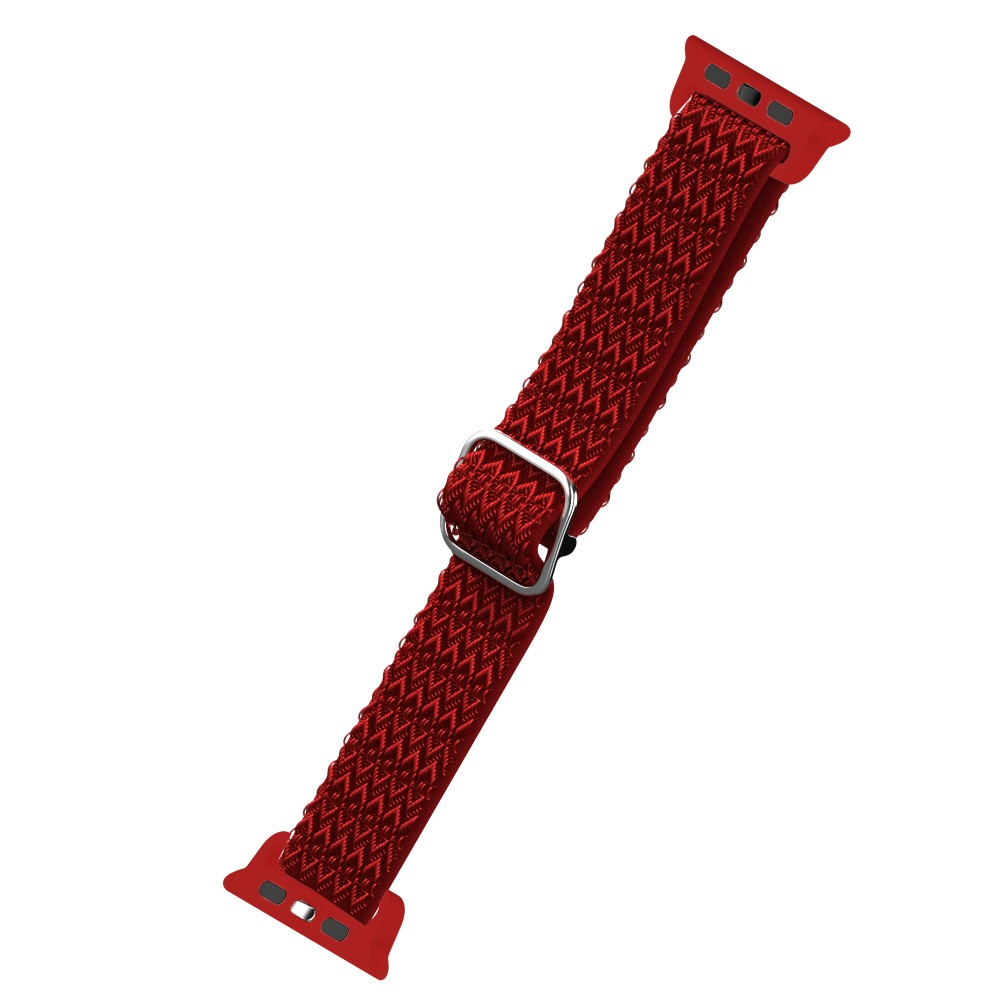 Apple Watch (49/46/45/44 mm) Elastisches Nylon Gummi Armband (Gelenkumfang: 160-230mm) - Rot