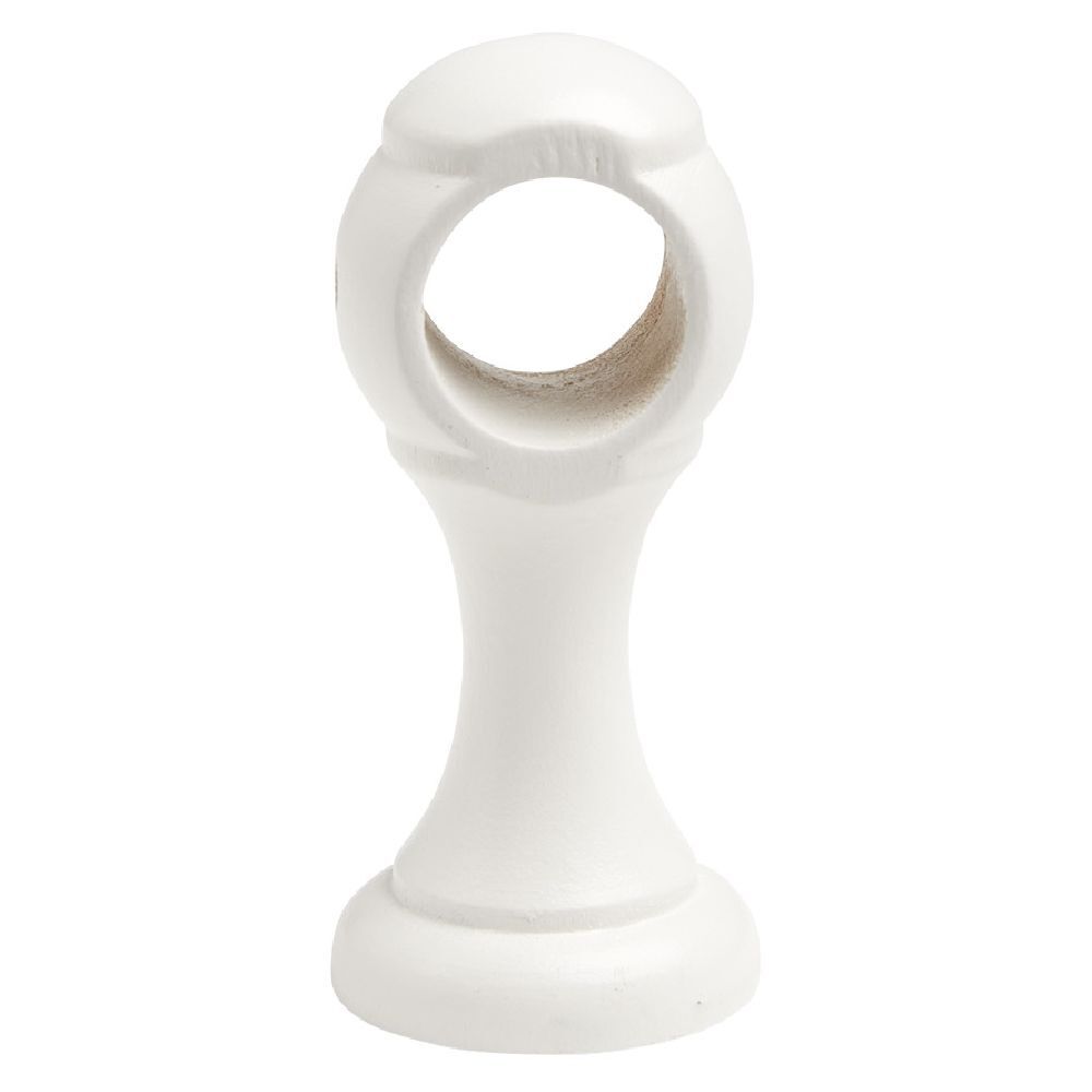 Support de tringle moyen à oeil en bois certifié FSC® Blanc Ø28 mm