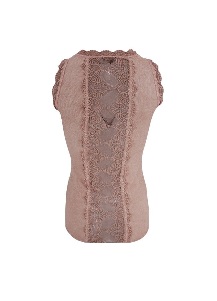 Black Colour Bcivy Rib Top rose