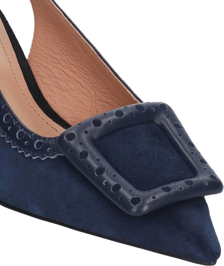 Bibi Lou Bonnie 55 suède slingback pumps donkerblauw