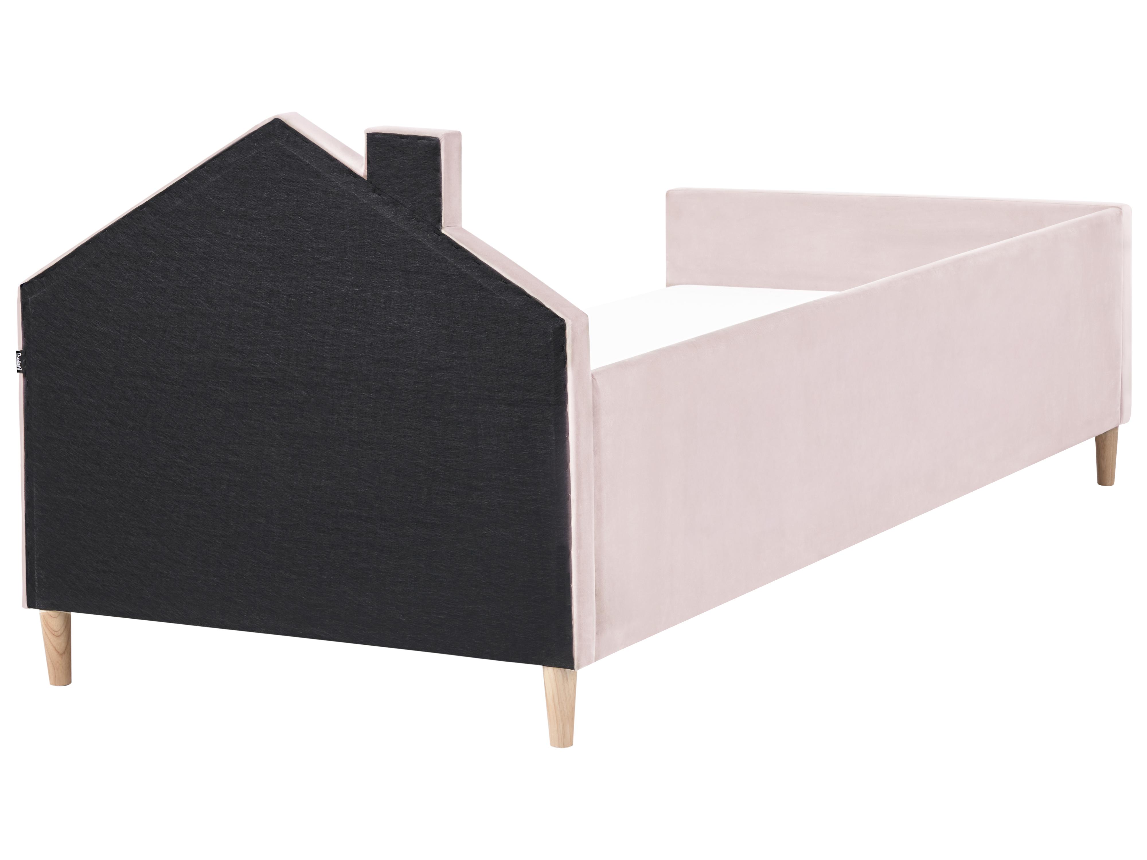 Kinderbed Huis Fluweel KERVAN 90 x 200 cm Roze