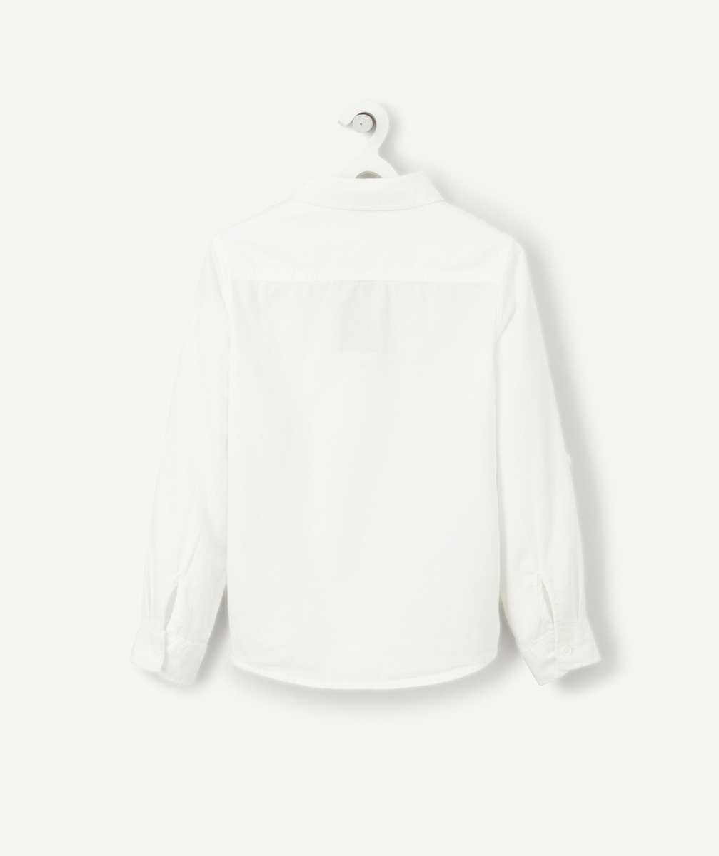 CHEMISE GARÇON BLANCHE EN COTON AVEC POCHE