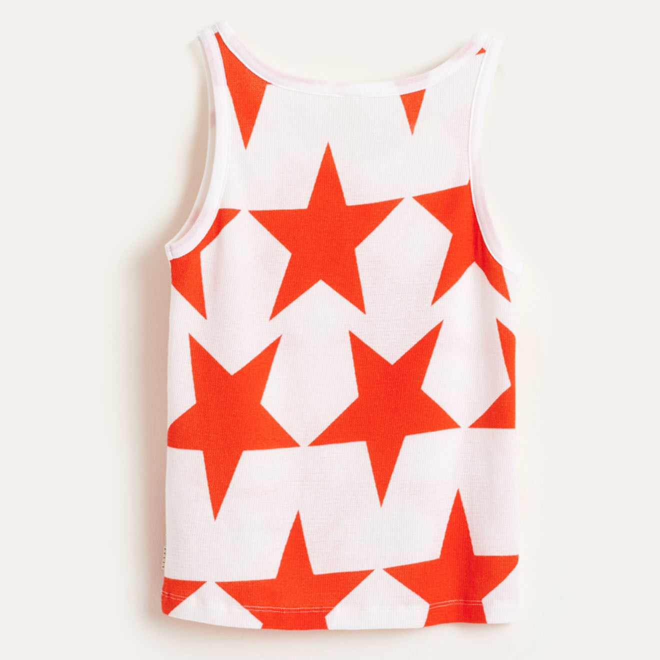 Bellerose Débardeur Gramy en Coton nid d'abeille étoiles blanc/orange