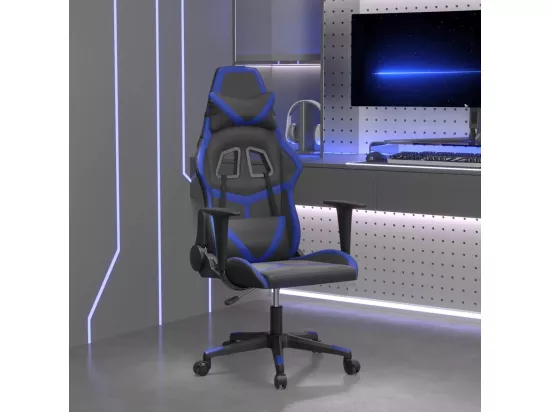 Chaise de jeu de massage Noir et bleu Similicuir
