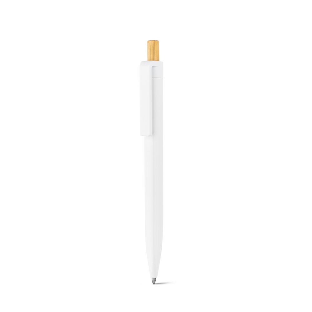 hi!dea 91945 - Stylo à bille en ABS recyclé (100% rABS) avec bouton en bambou