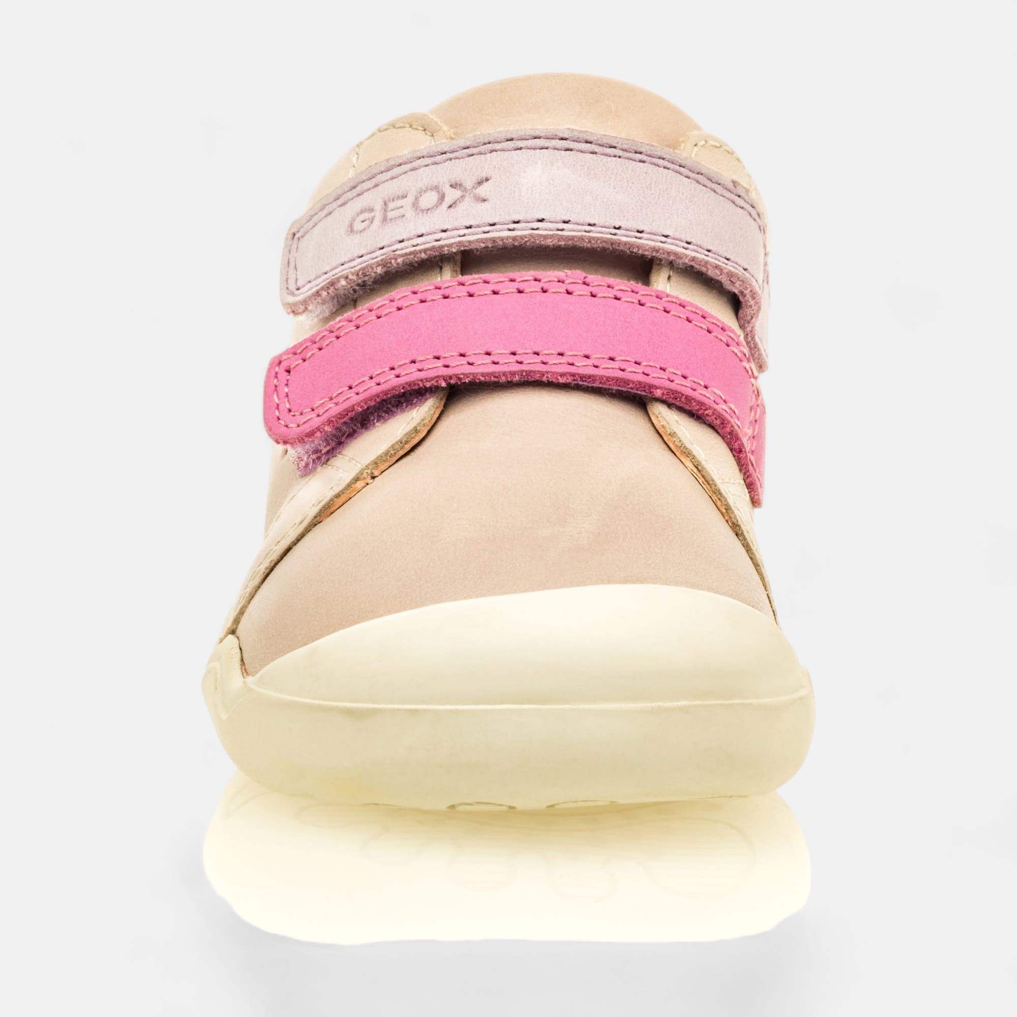 Baskets basses Bébé fille en cuir neutre