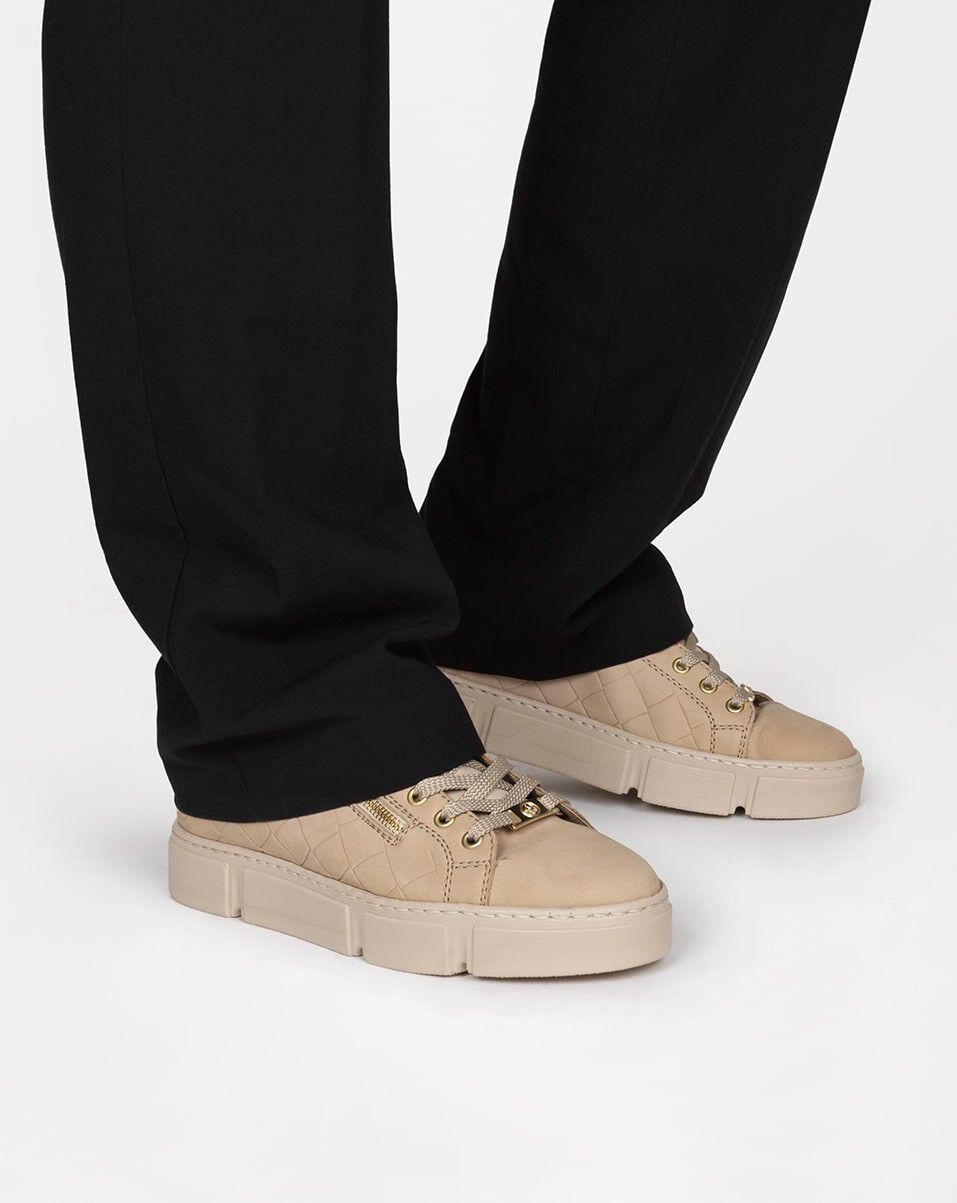 Rieker Veterschoenen Laag beige