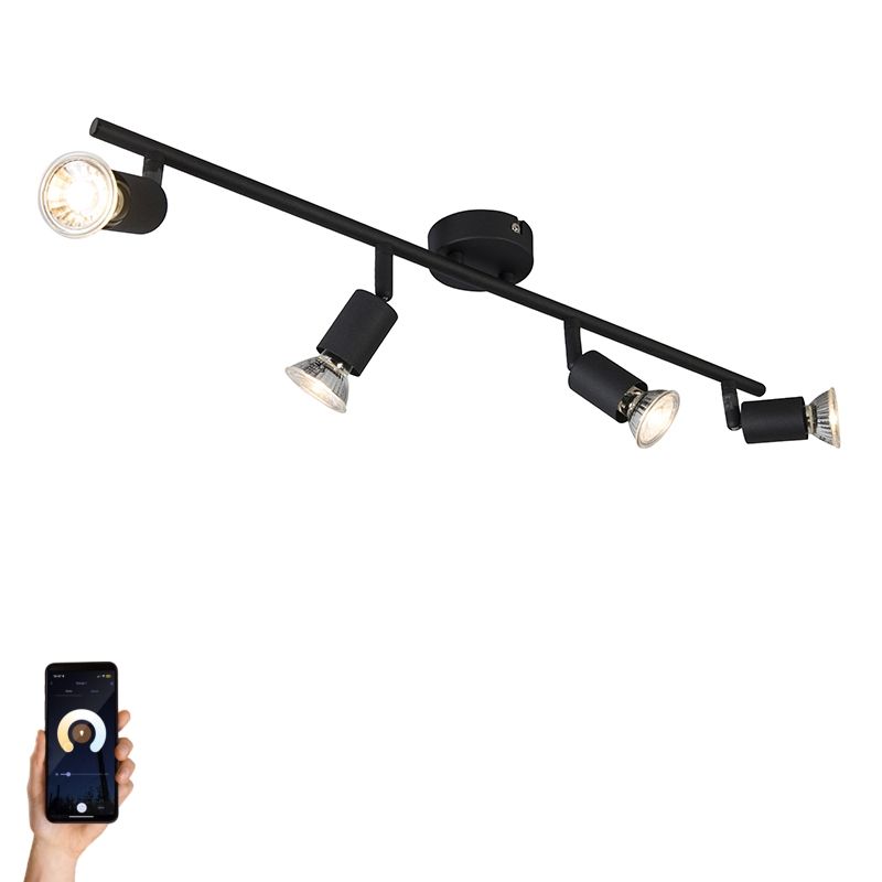 Smart spot zwart kantelbaar incl. Wifi GU10 - Jeany