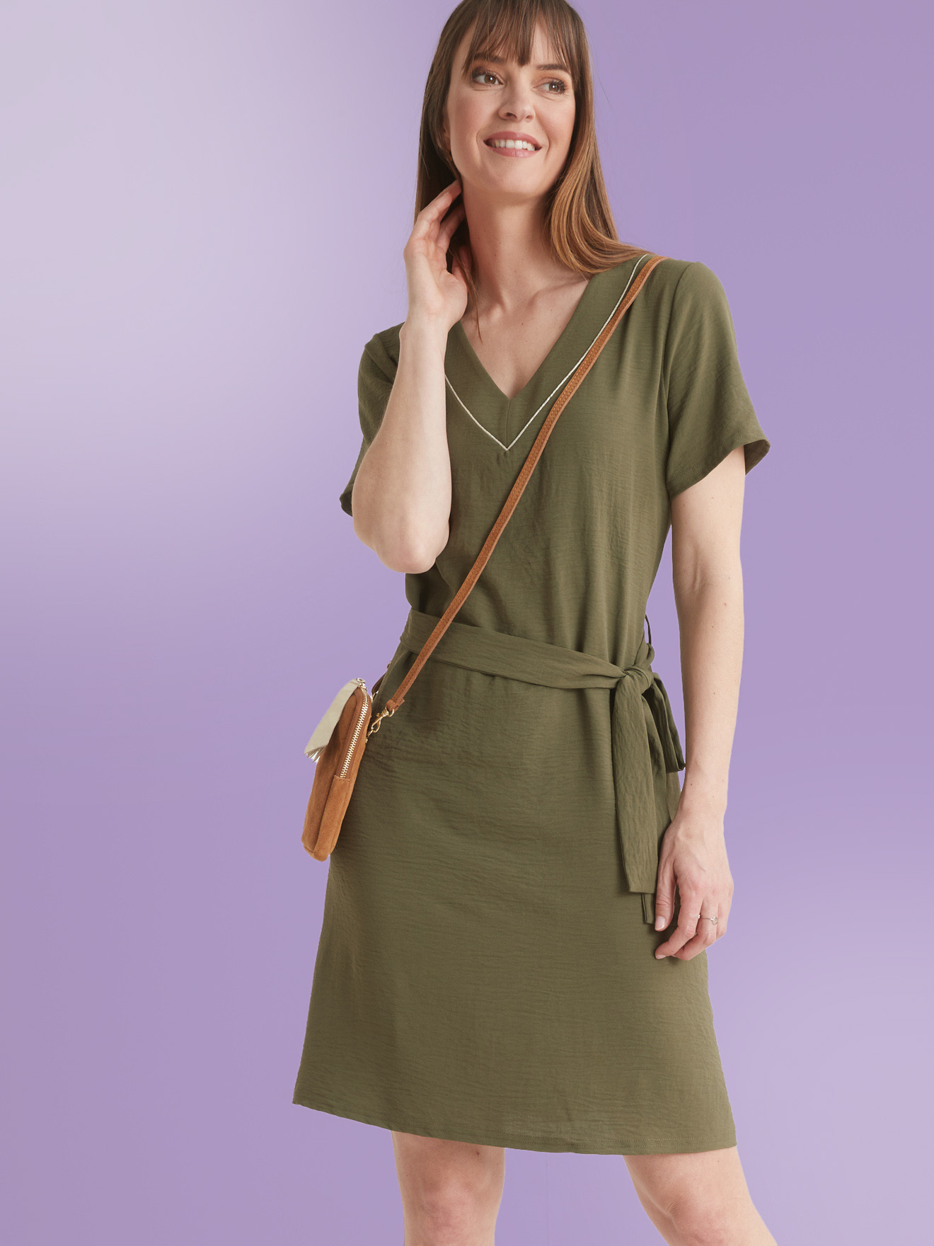 Robe légère en crêpe effet gaufré