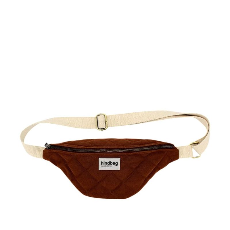 Sac banane matelassé Olivia 32 cm Chocolat