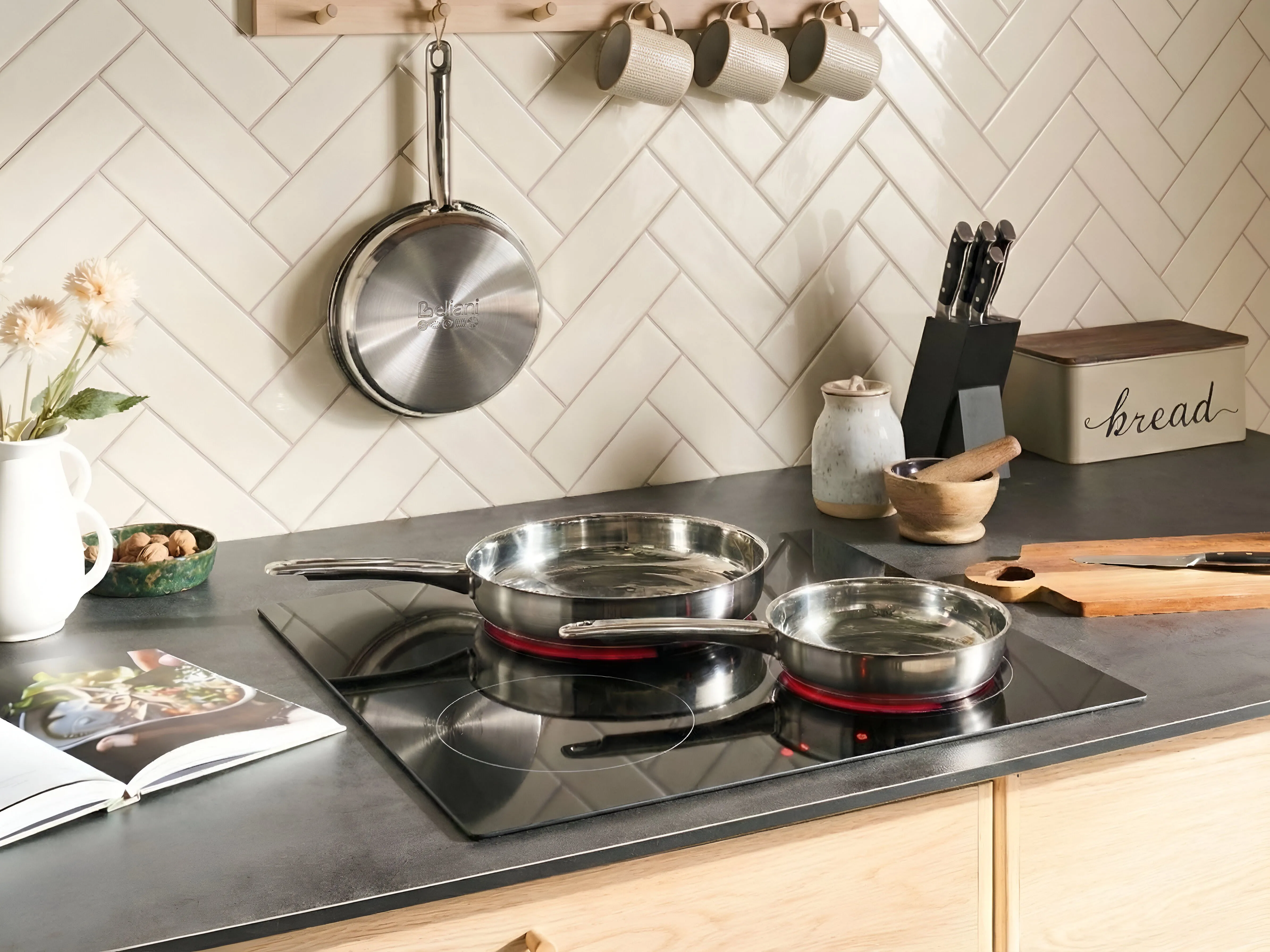 Set van 3 koekenpannen PRIMECOOK Roestvrij staal Zilver