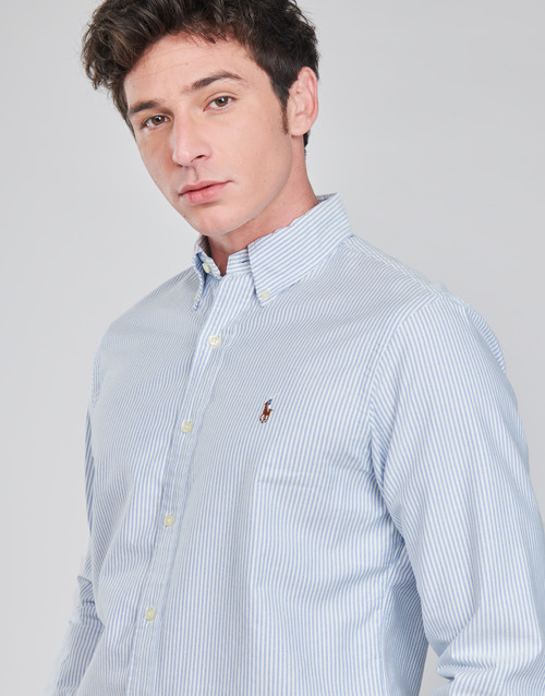 Polo Ralph Lauren - CHEMISE AJUSTEE EN OXFORD COL BOUTONNELOGO PONY PLAYER MULTICO Azul / Blanco