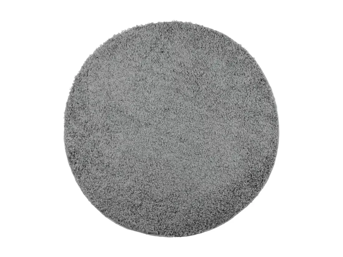 Tapis shaggy à poils longs moderne vert ø 120 cm