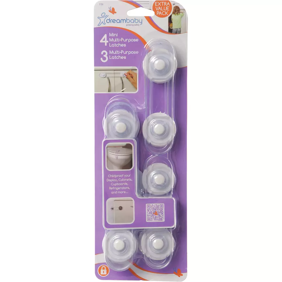 Dreambaby® Multifunktionsverschlüsse - Mehrwert Verpackung 7 Stück, Transparent