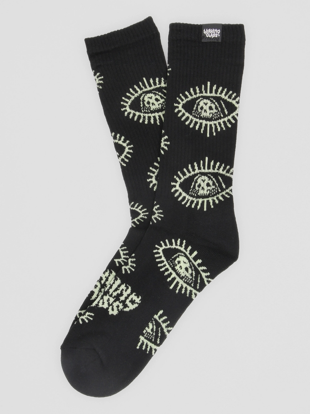 Lurking Class Eye Socks black/glow green