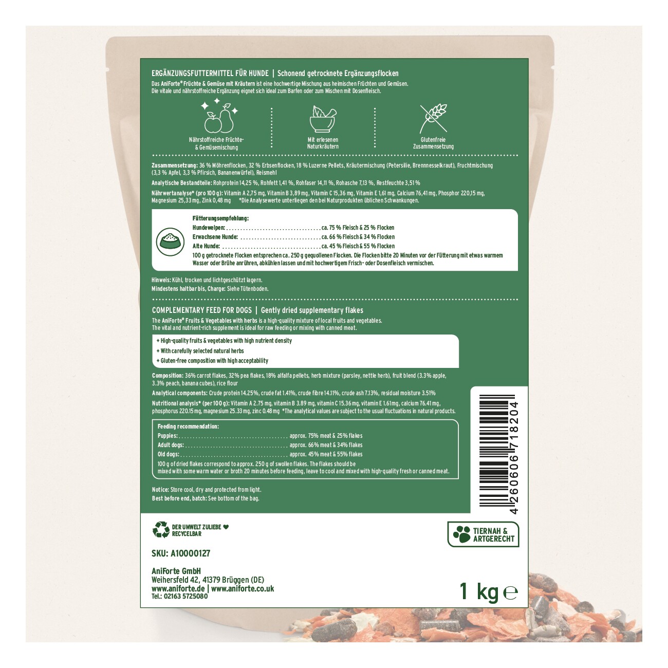 AniForte BARF- Line Früchte & Gemüse mit Kräutern 1kg