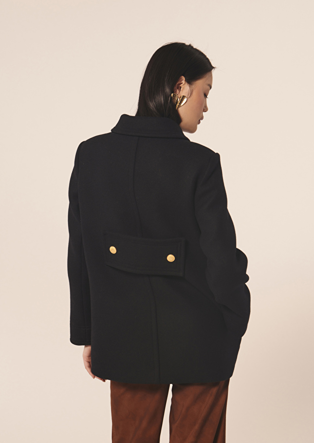 Manteau Marcbleu nuit en drap caban