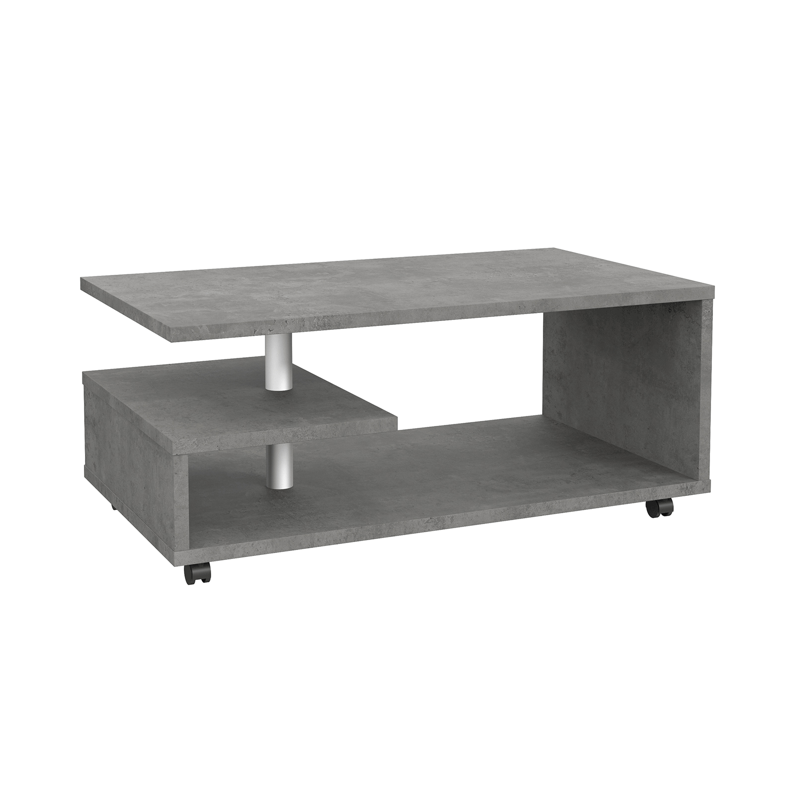 Couchtisch - Betonoptik-dunkelgrau - rollbar