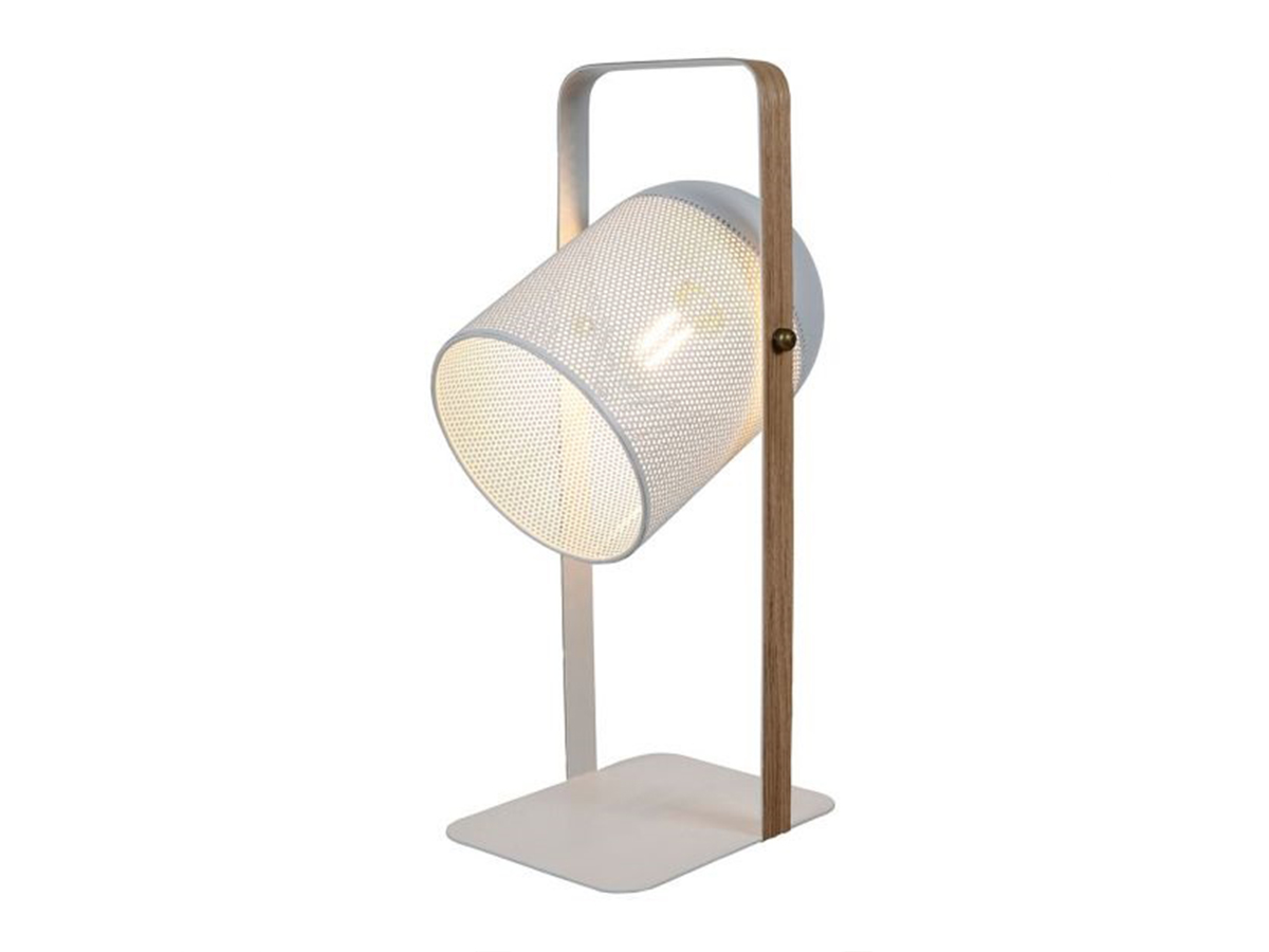 Lampe spot avec anse en métal blanche